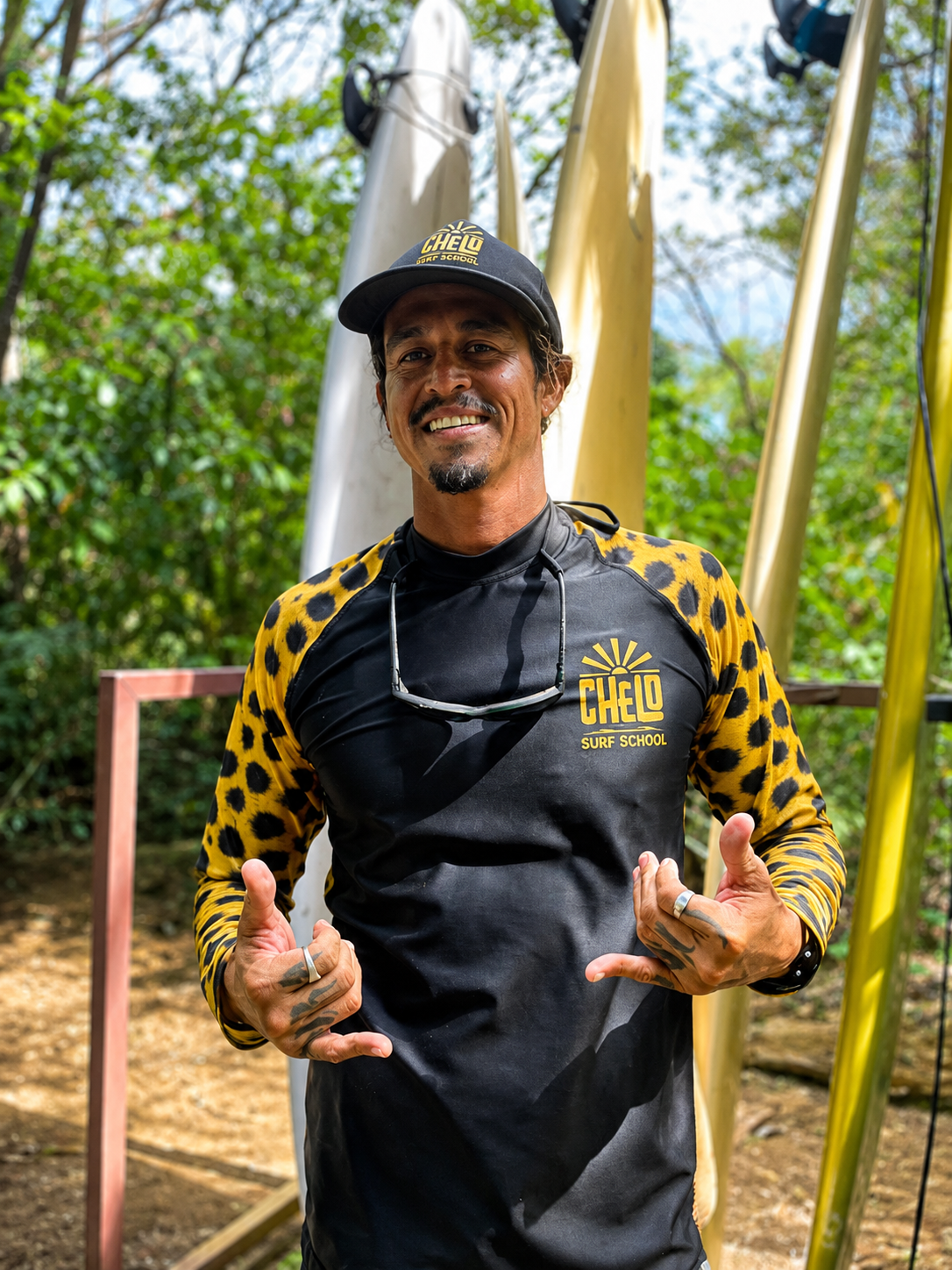 Chelo at the surf school
